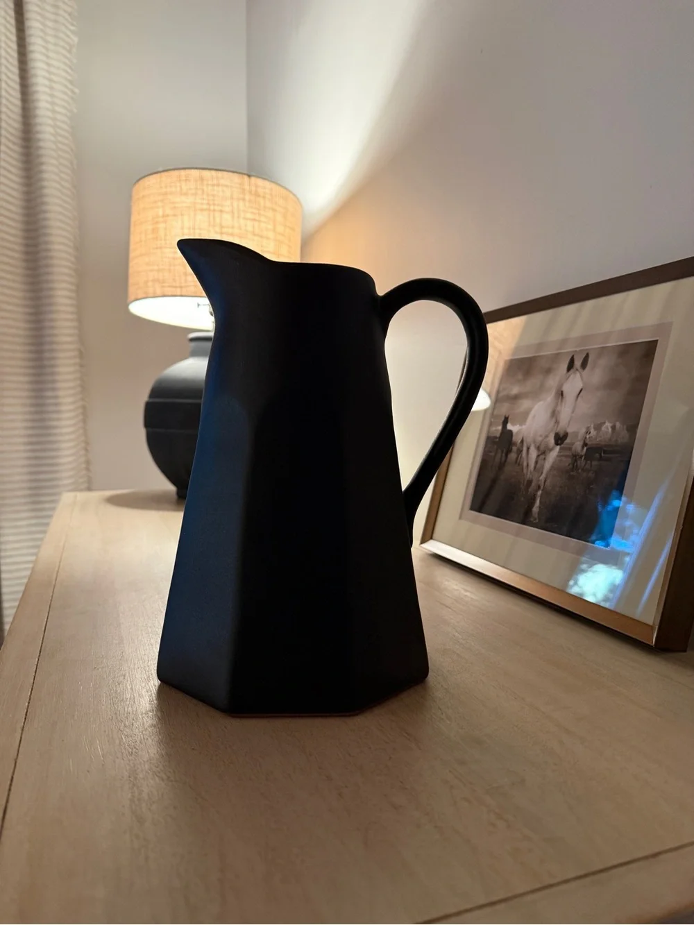 Black pitcher, Leanne Ford by Crate & Barrel